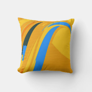 Cojín Decorativo Retro azul amarillo abstracto Art déco
