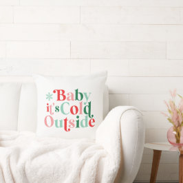 Cojín Decorativo Retro Baby Está Frío Afuera Navidad