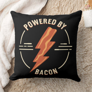Cojín Decorativo Retro Bacon Lover Funny Food Design con Lightning