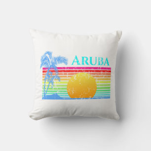 Cojín Decorativo Retro Beach Aruba Sunset