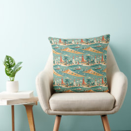 Cojín decorativo Retro Beach Scene