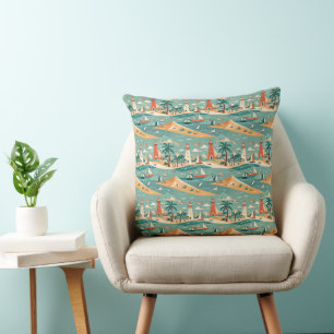 Cojín decorativo Retro Beach Scene