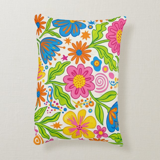 Cojín Decorativo Retro Bloom Floral (Atrás (Vertical))