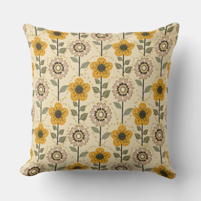 Cojín Decorativo Retro Bloom Harmony (Anverso)
