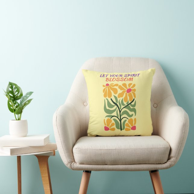 Cojín Decorativo Retro Boho Blooming Flowers Inspiration Quote (Silla)
