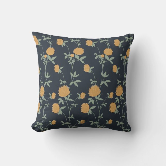 Cojín Decorativo Retro Botanical Meadow Clover | Midnight Garden (Anverso)
