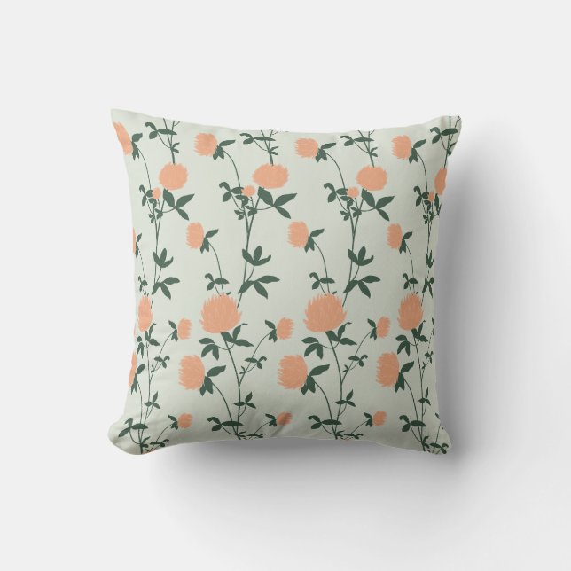 Cojín Decorativo Retro Botanical Meadow Clover | Soft Spring (Anverso)
