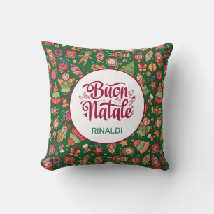 Cojín Decorativo Retro Buon Natale Personalizado