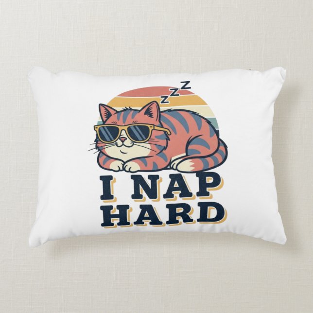 Cojín Decorativo Retro Cat Nap Humor Rectangular Pillow (Anverso)