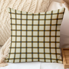 Cojín Decorativo Retro Checker Grid Brown y Crema