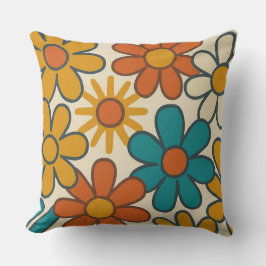 Cojín Decorativo Retro Daisy Floral Día de la Madre