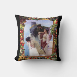 Cojín Decorativo Retro de color con encaje y flores