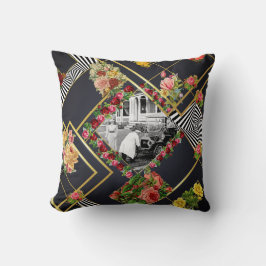 Cojín Decorativo Retro de cosecha colorida con encaje y flores