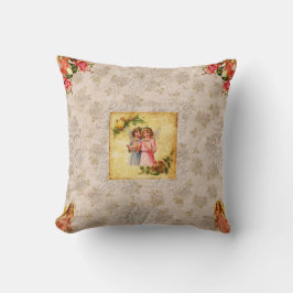 Cojín Decorativo Retro de cosecha colorida con encaje y flores