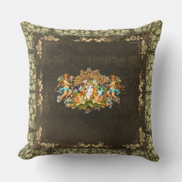 Cojín Decorativo Retro de cosecha colorida con encaje y flores