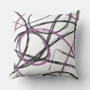 Cojín decorativo retro de DISEÑO DE LÍNEAS PURPLE