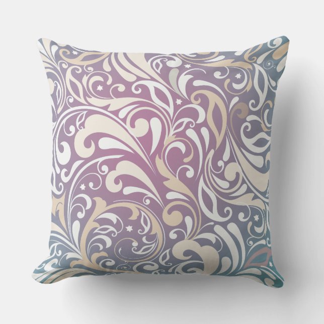 Cojín decorativo retro de DISEÑO DE LÍNEAS PURPLE (Anverso)