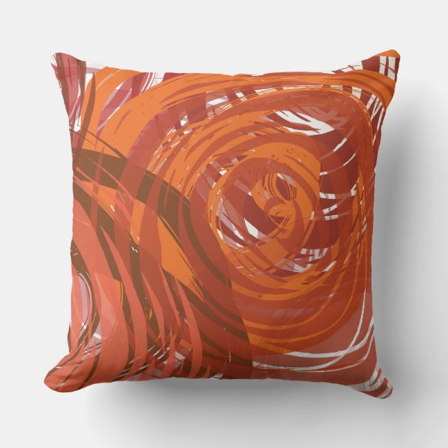 Cojín decorativo retro de DISEÑO ESPIRAL marrón mu (Anverso)