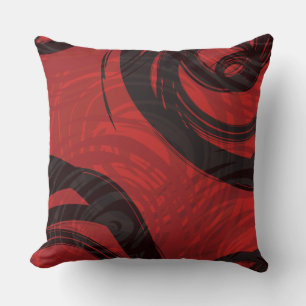 COJÍN DECORATIVO retro de DISEÑO ESPIRAL ROJO