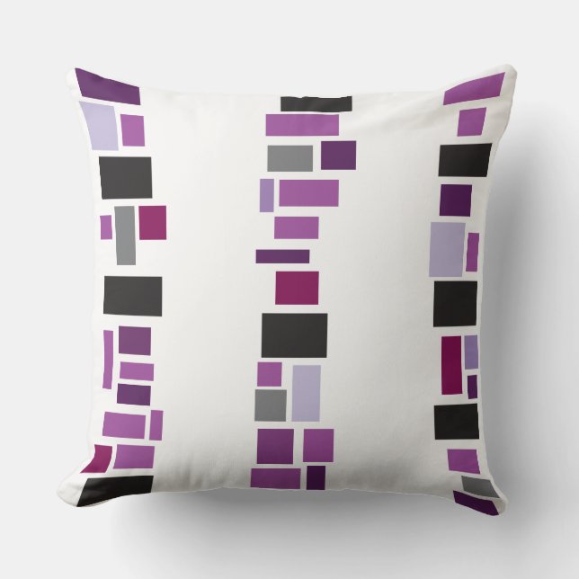 Cojín decorativo retro de DISEÑO Púrpura MOSIAC (Anverso)