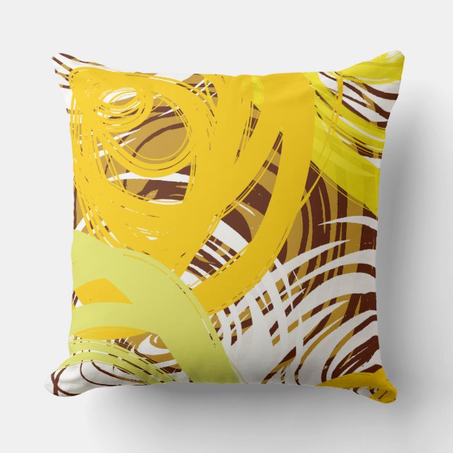 Cojín decorativo retro de diseño SPIRAL amarillo d (Anverso)