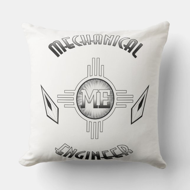 Cojín Decorativo Retro de ingeniero mecánico (Anverso)