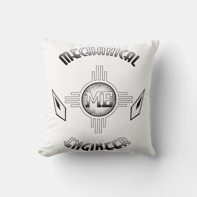 Cojín Decorativo Retro de ingeniero mecánico (Anverso)