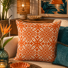 Cojín Decorativo Retro de mediados de siglo patrón hawaiano Tapa na