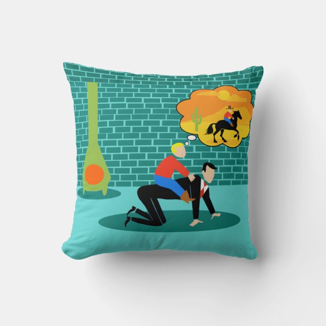 Cojín decorativo retro de niñito (Anverso)