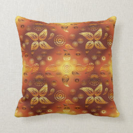 Cojín Decorativo Retro de oro floral bohemio