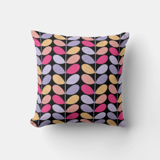Cojín Decorativo Retro Deja un patrón grande - Negro