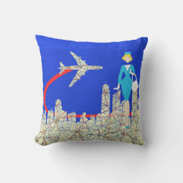 Cojín decorativo retro del asistente de vuelo