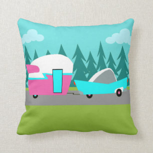 Cojín decorativo retro del campista/del remolque 