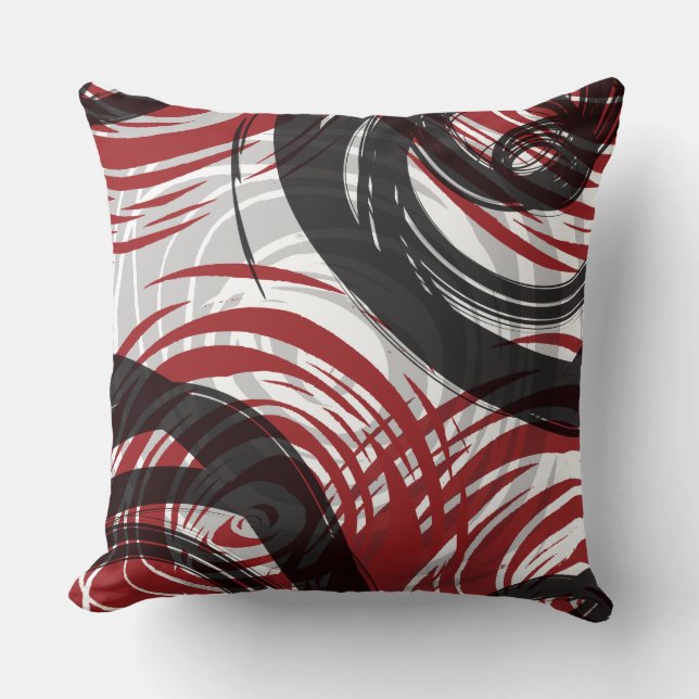 Cojín decorativo retro del DISEÑO ESPIRAL ROJO (Anverso)