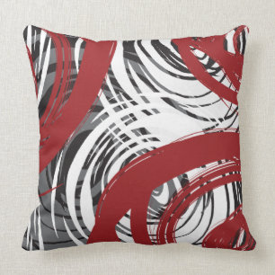 Cojín decorativo retro del DISEÑO ESPIRAL ROJO