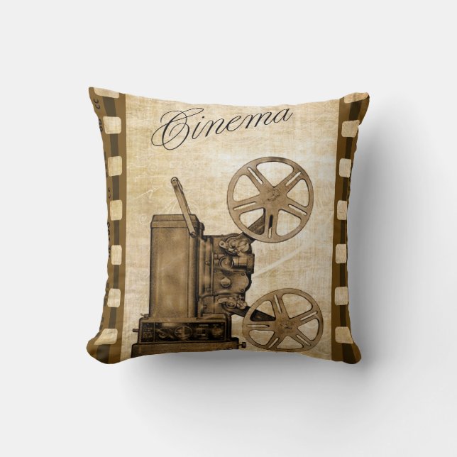 Cojín decorativo retro del proyector de película (Anverso)