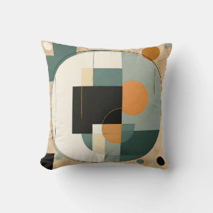 Cojín Decorativo Retro en negrita: Círculos abstractos y Rectángulo