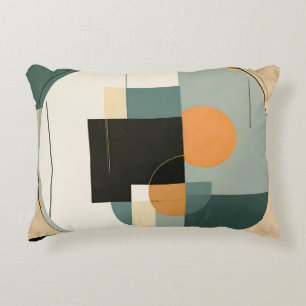 Cojín Decorativo Retro en negrita: Círculos abstractos y Rectángulo