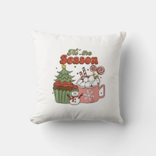 Cojín Decorativo Retro Esta Temporada El Café De Árbol De Navidad S