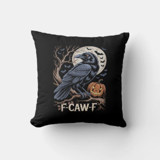 Cojín Decorativo Retro F-Caw-F Pájaro Cuervo Divertido Cuervo Pájar