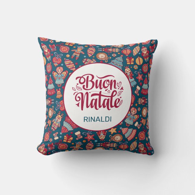 Cojín Decorativo Retro Feliz Navidad (Anverso)
