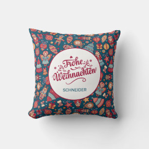 Cojín Decorativo Retro Feliz Navidad Personalizado