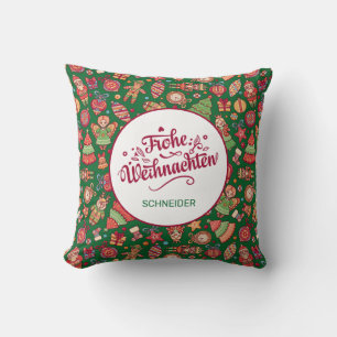 Cojín Decorativo Retro Feliz Navidad Personalizado