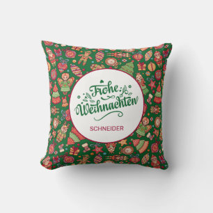 Cojín Decorativo Retro Feliz Navidad Personalizado
