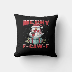 Cojín Decorativo Retro Feliz Navidad Pollo F-Caw-F 