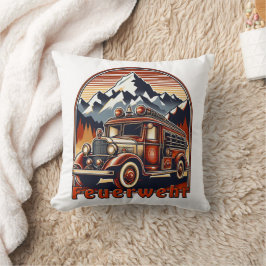Cojín Decorativo Retro-Feuerwehrauto & Berg