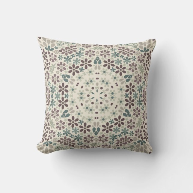 Cojín Decorativo Retro, floral (Anverso)
