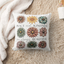 Cojín Decorativo Retro Floral Paz y Amabilidad