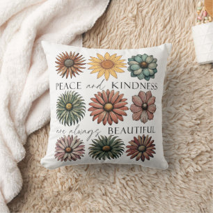 Cojín Decorativo Retro Floral Paz y Amabilidad
