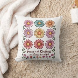 Cojín Decorativo Retro Floral Paz y Amabilidad